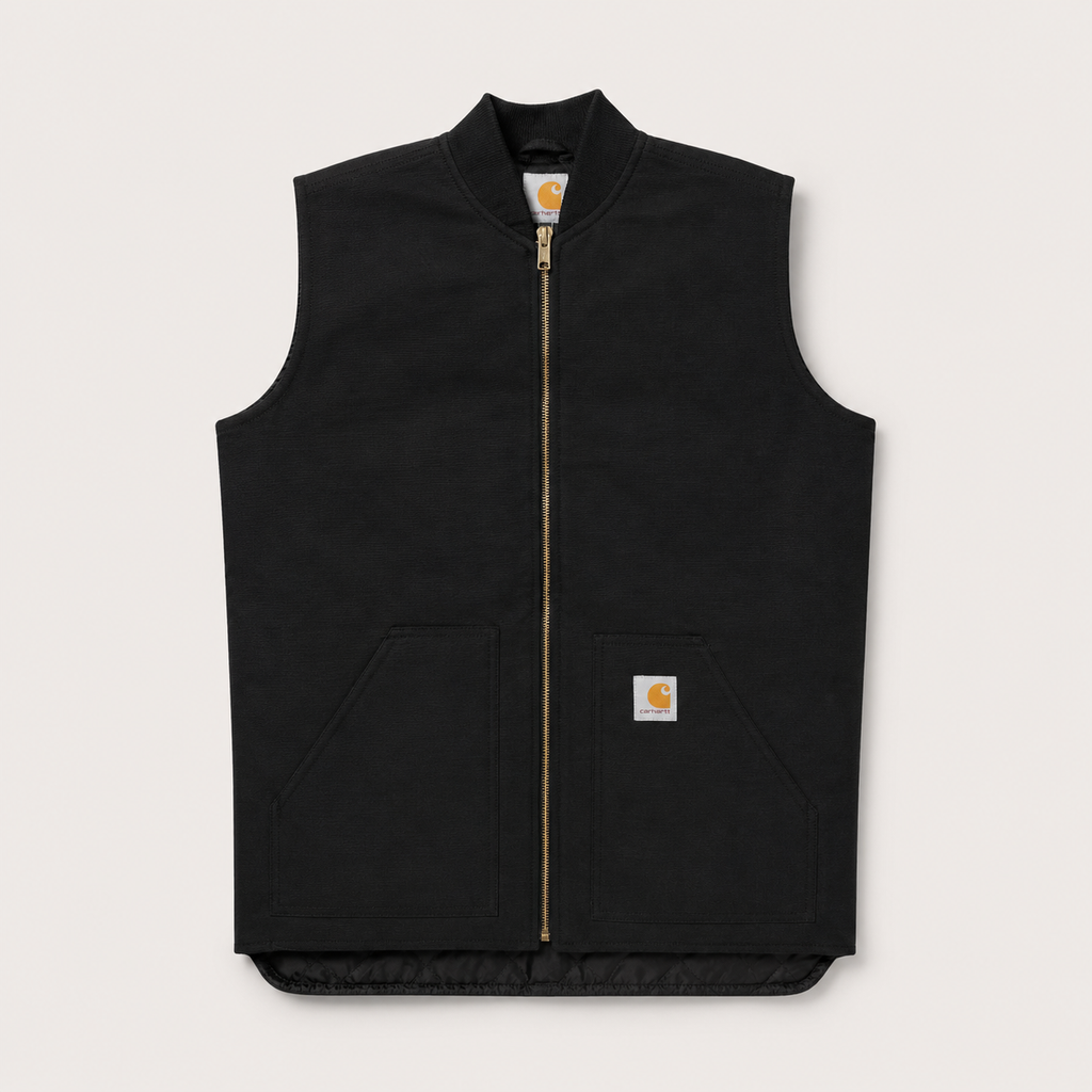 Veste sans manches rework noire, vue de face