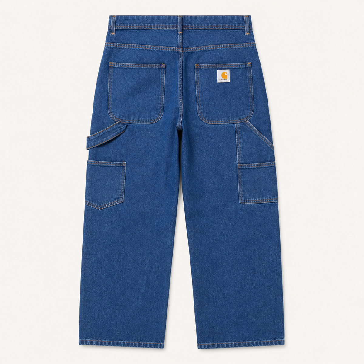 Jean charpentier Carhartt marine, vue de dos