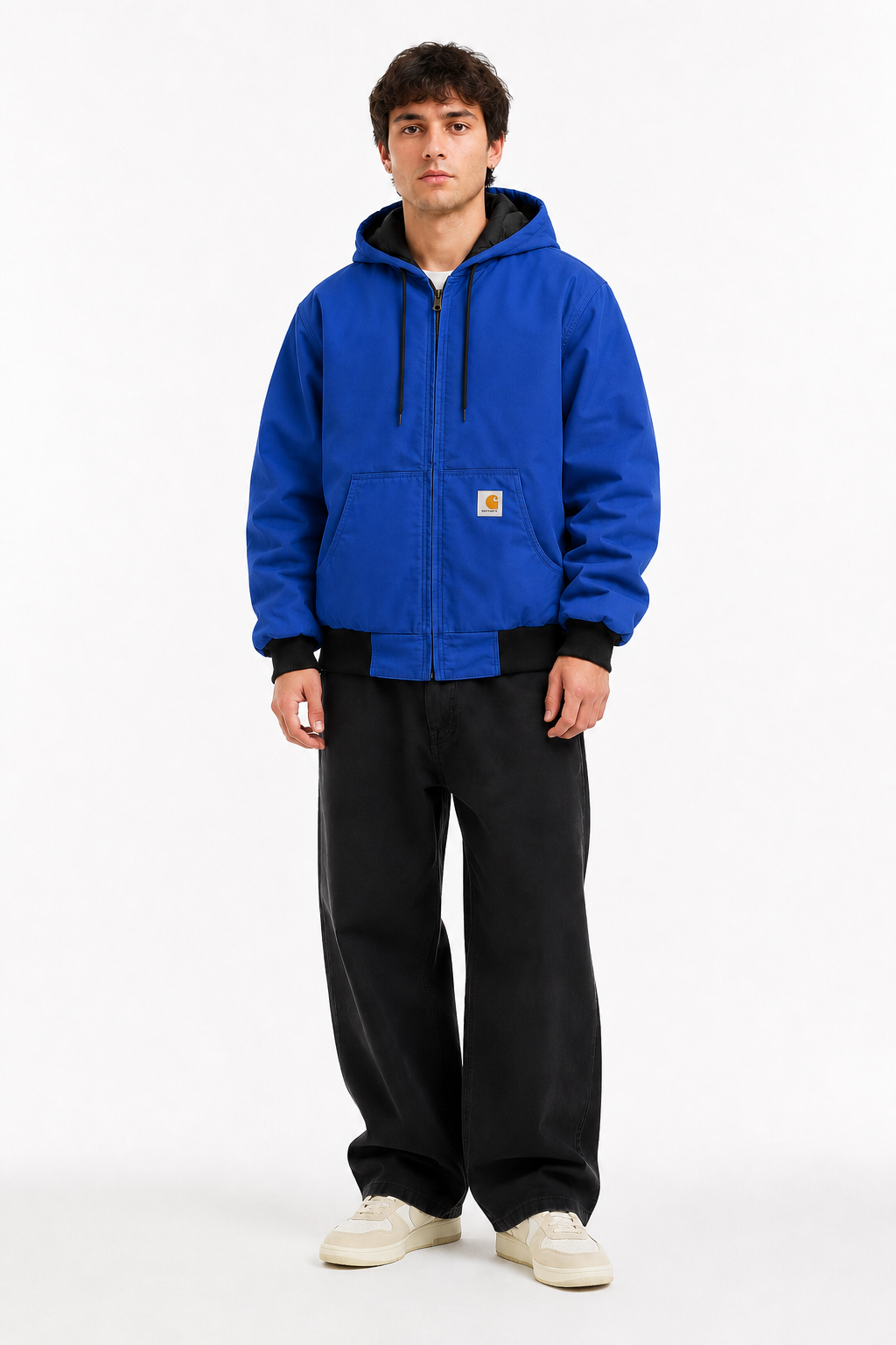 Veste Carhartt rework bleue portée