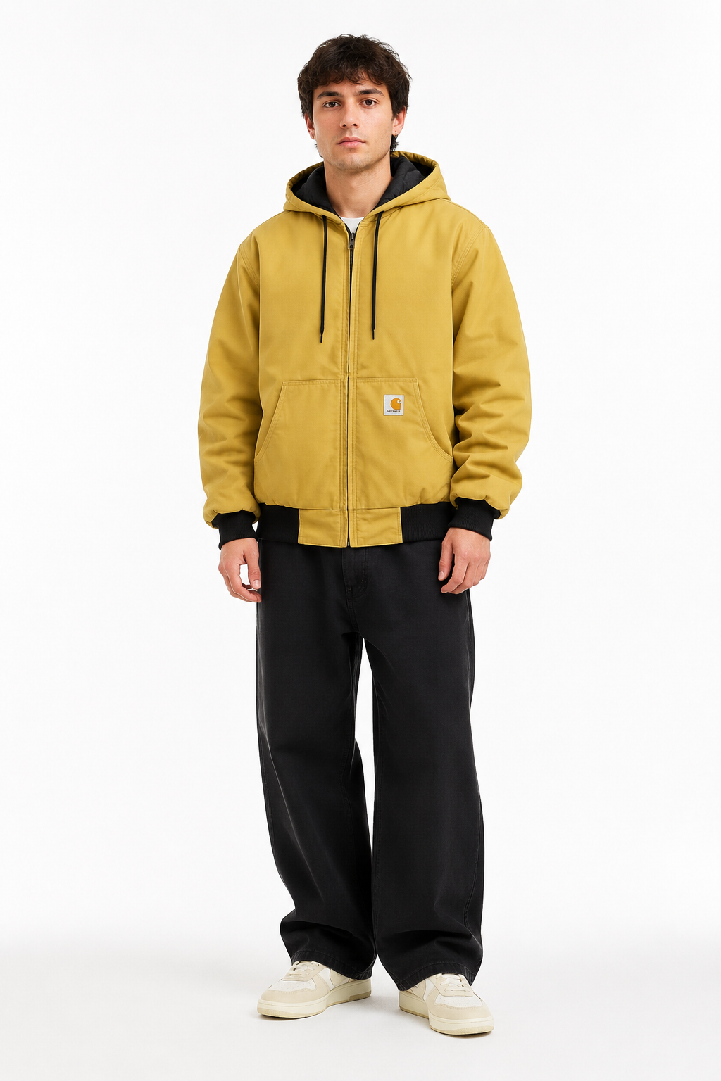 Veste Carhartt rework moutarde portée