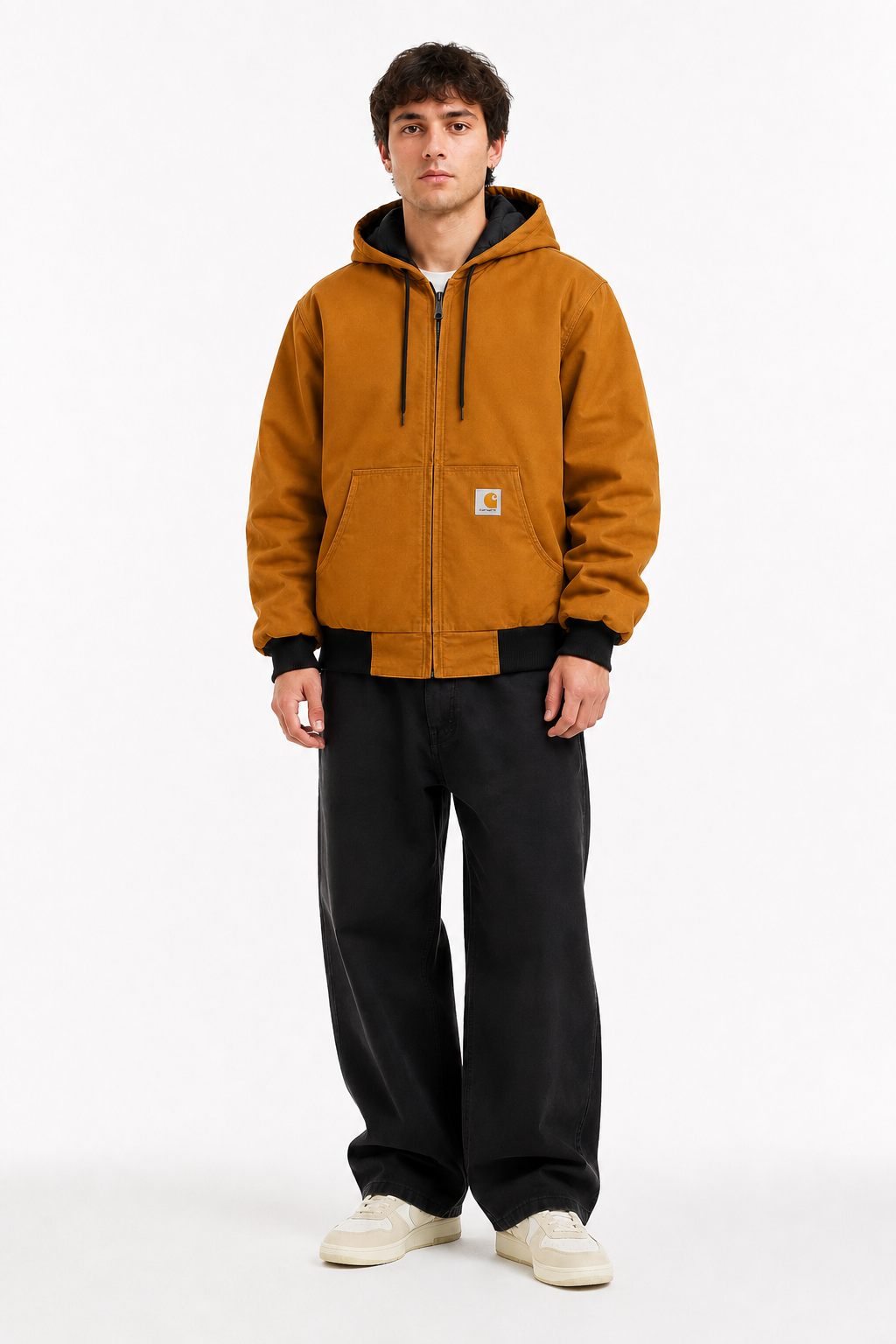 Veste Carhartt rework orange portée